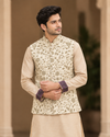 Men Self-Design Kurta, Trouser Pyjama and Waistcoat/Nehru Jacket Ethnic Set