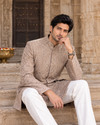 Men's Beige Premium Embroidered Sherwani
