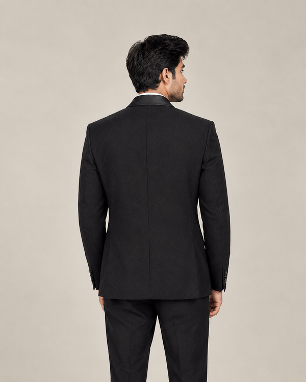 Black Beaded Tuxedo 5-Piece Suit Set for Men | House of SN