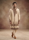 Ivory Embroidered Sherwani Set