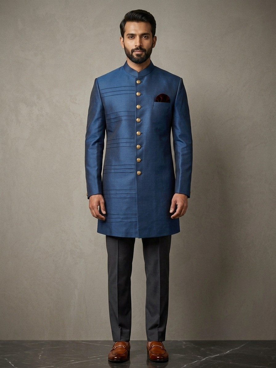 Royal Blue Bandhgala Suit