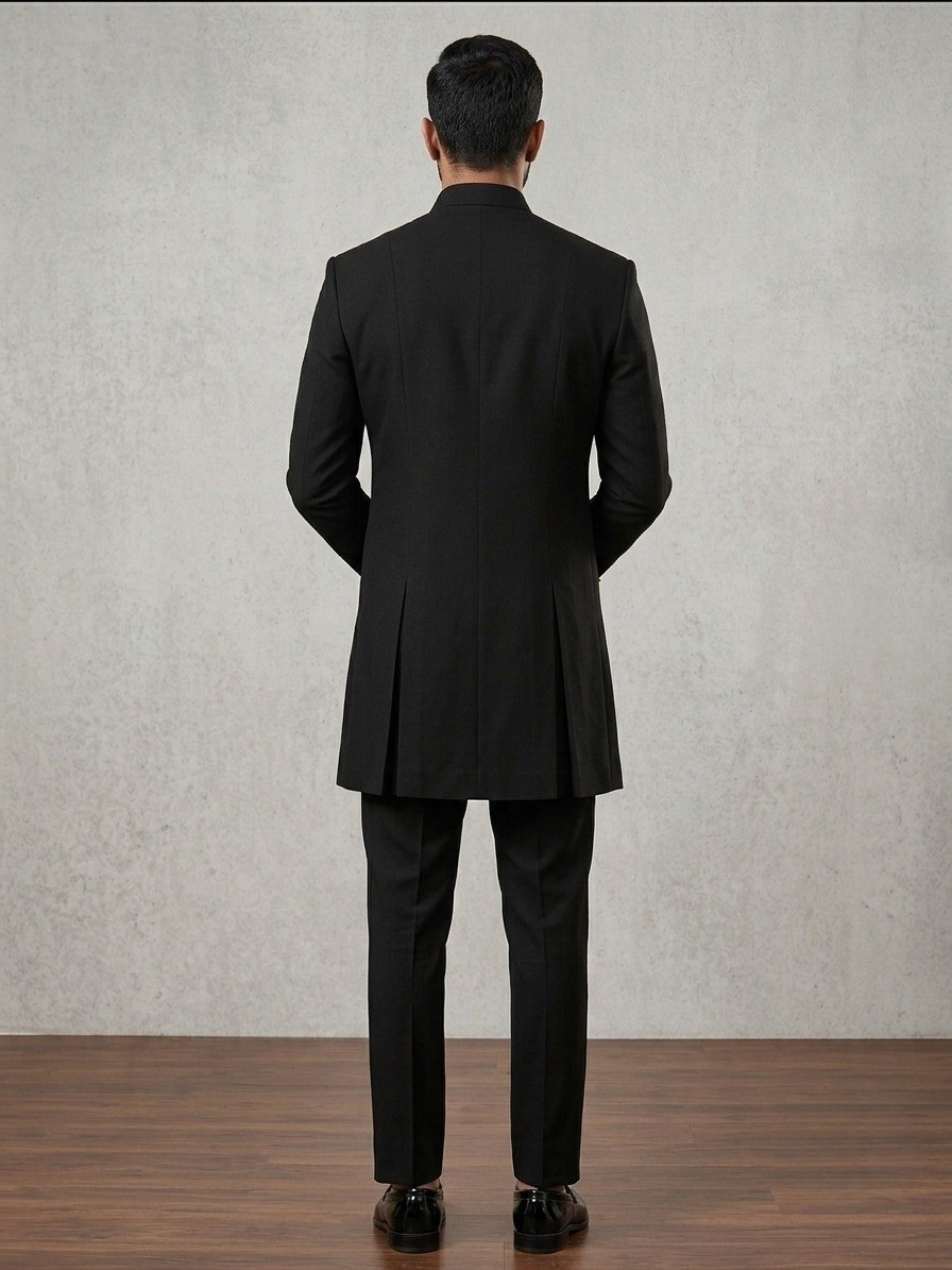 Classic Black Bandhgala Suit