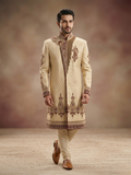 Ivory Embroidered Sherwani Set