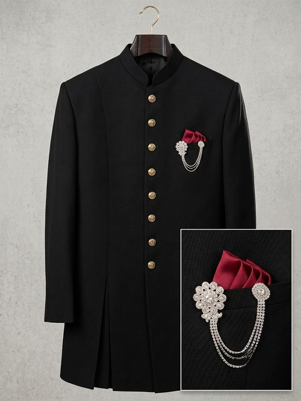 Classic Black Bandhgala Suit