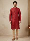 Maroon Embroidered Kurta Set