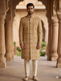 Royal Gold Embroidered Sherwani